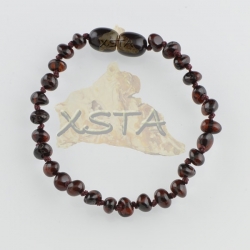 Teething bracelet baroque dark cherry polished